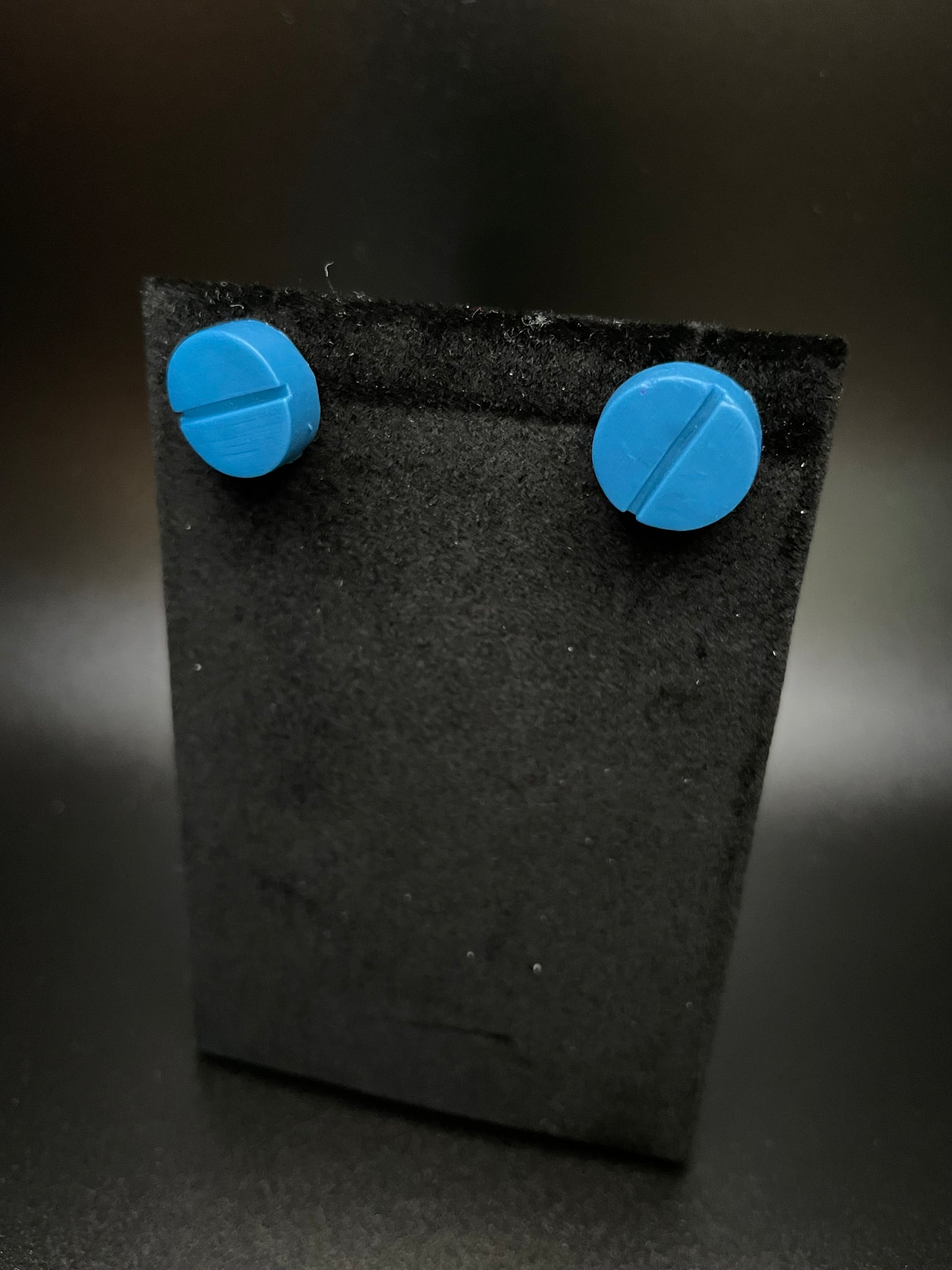 Round Tablet Stud Earrings