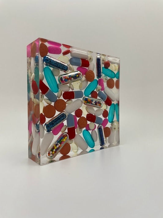 Resin medicine paperweight/coaster