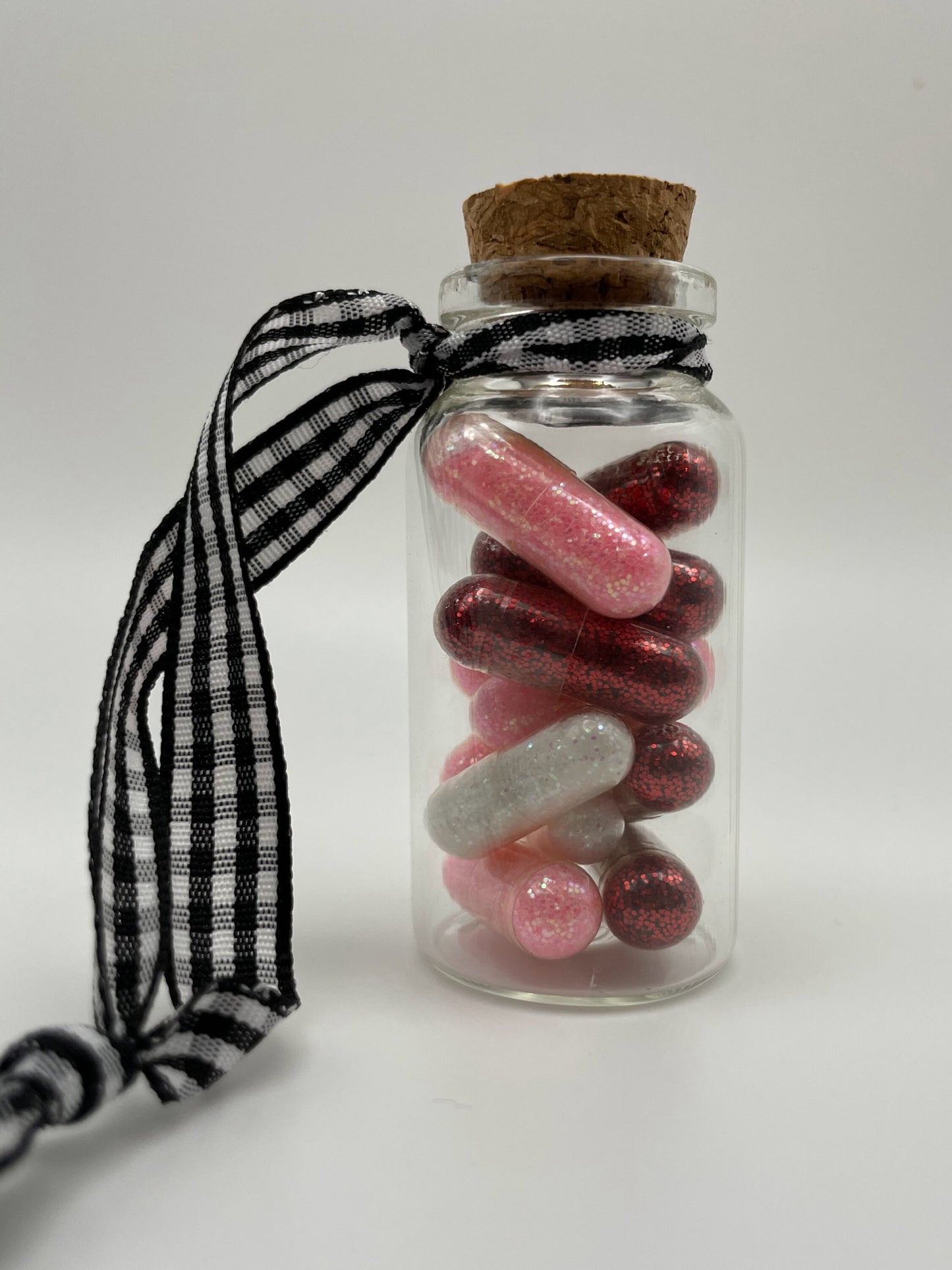 Glitter medicine capsule ornament