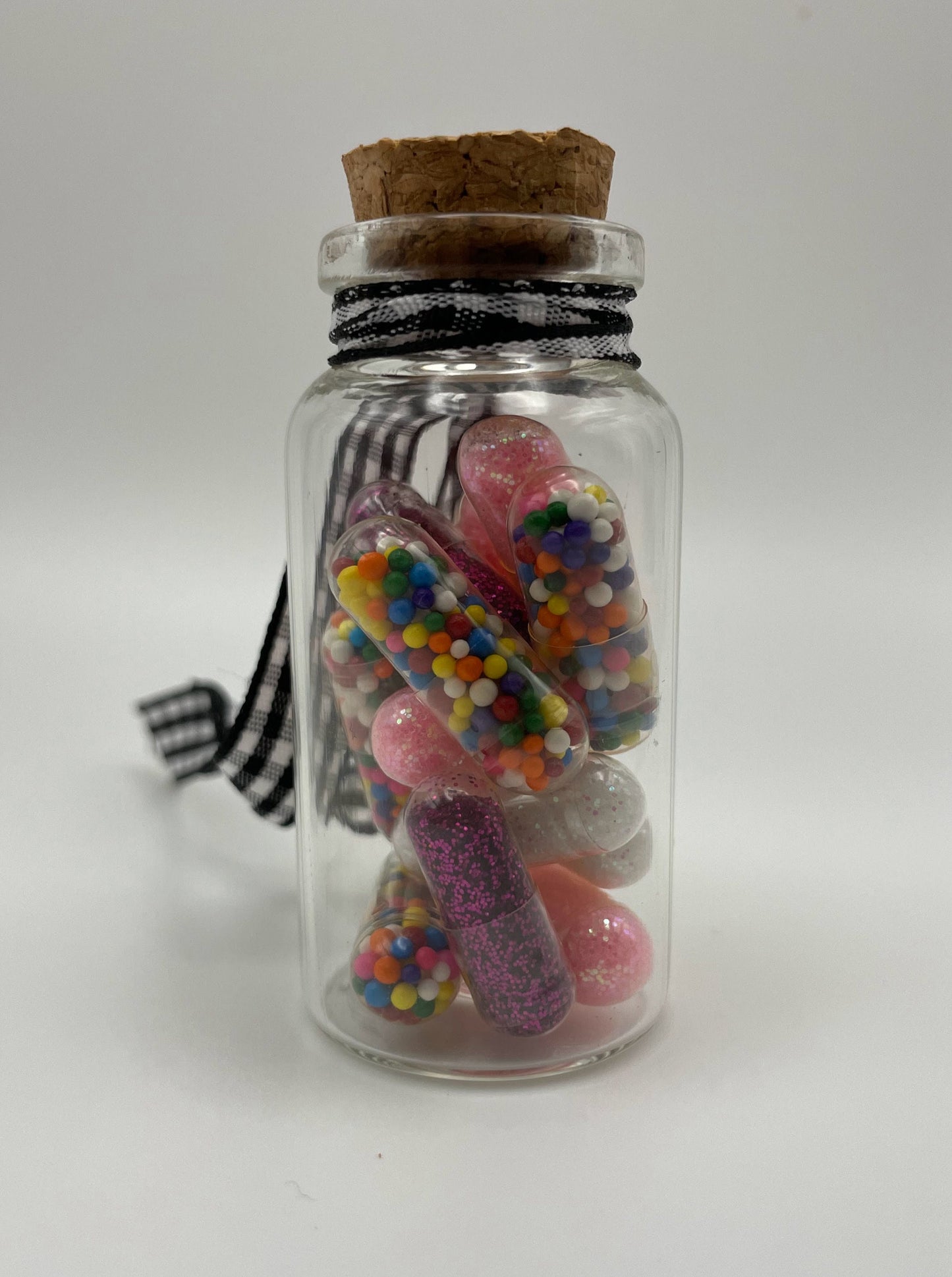 Glitter and sprinkles medicine capsule ornament