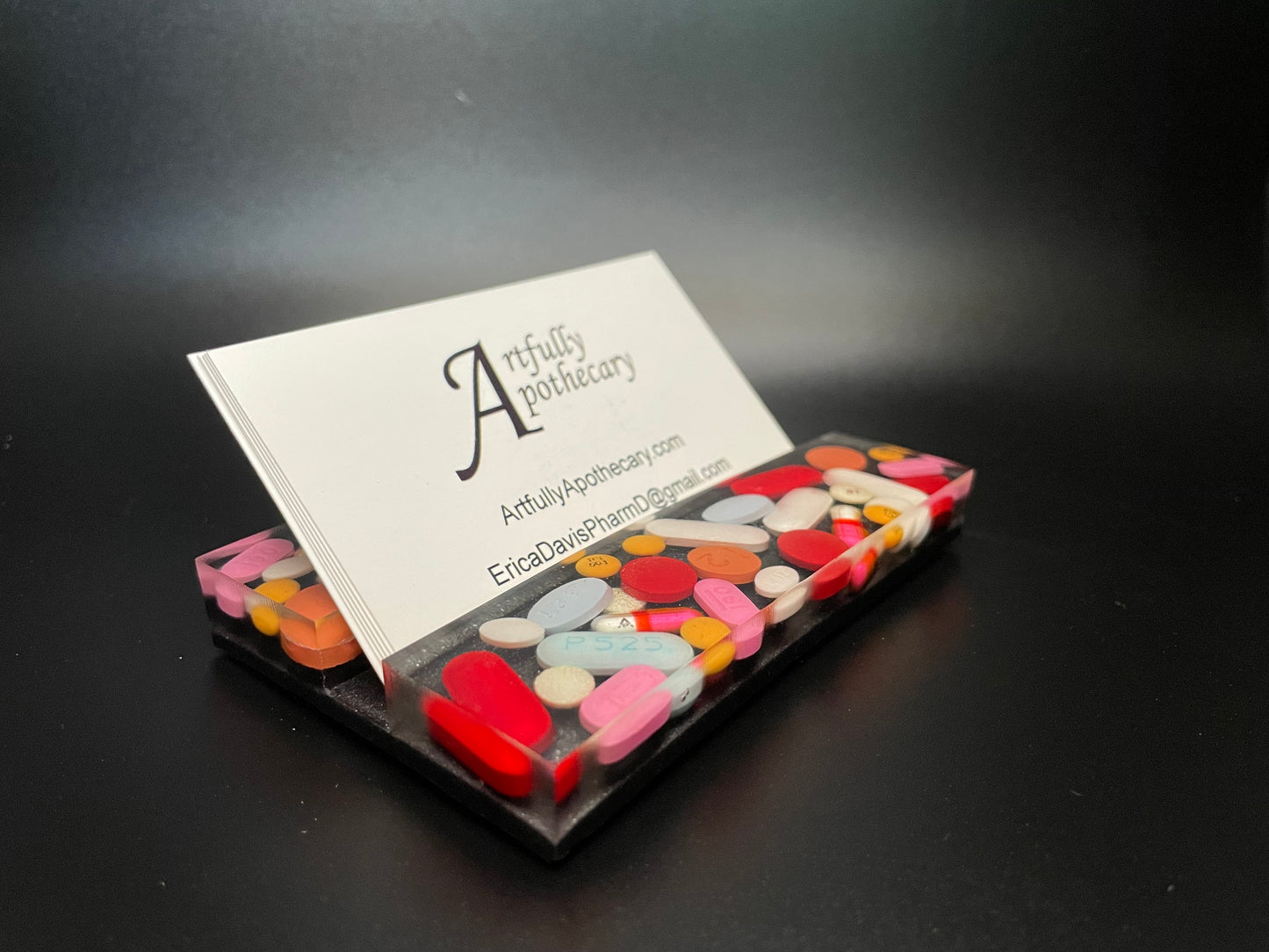 Square Resin Medicine Business Card Holder