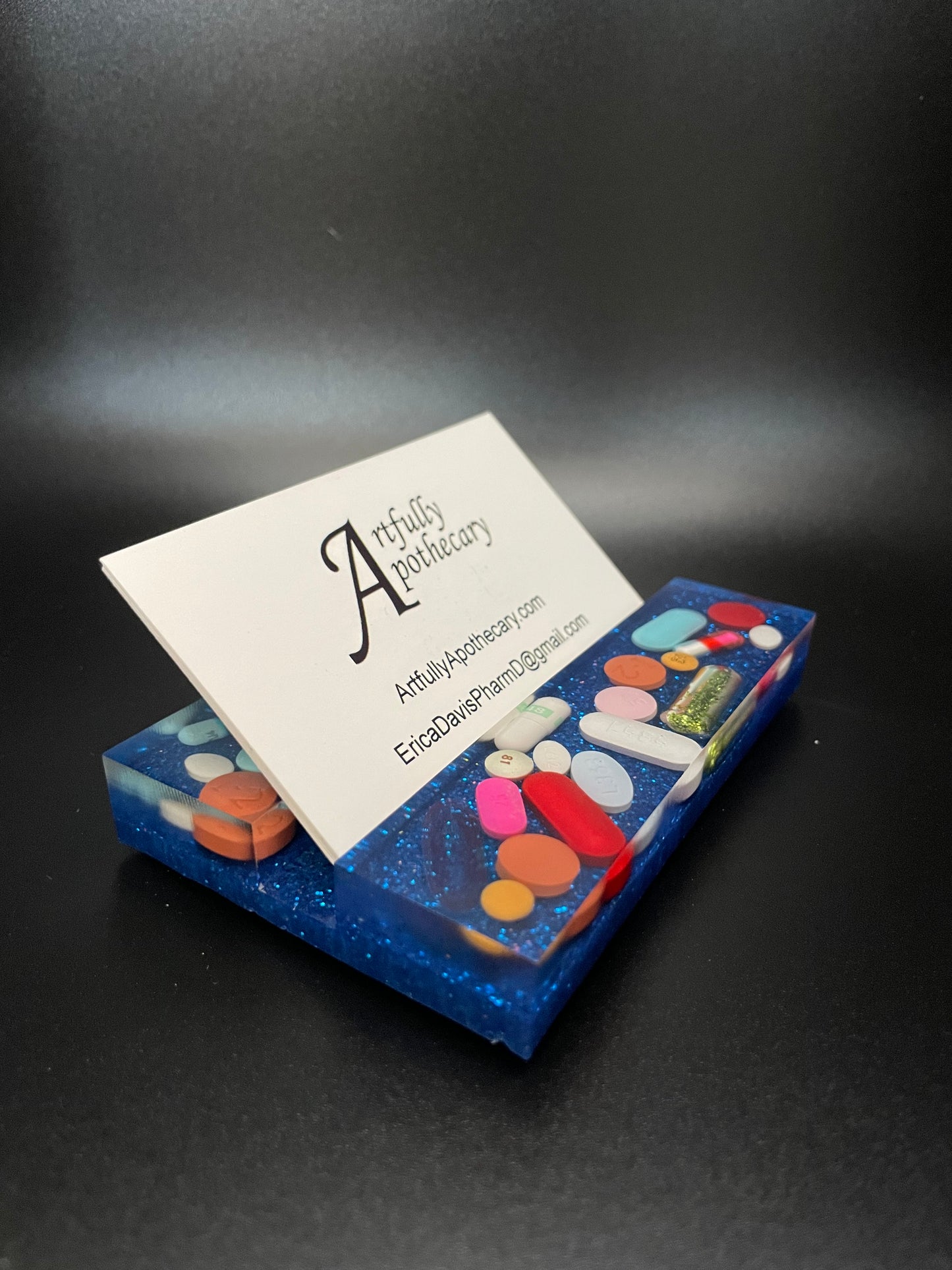 Square Resin Medicine Business Card Holder