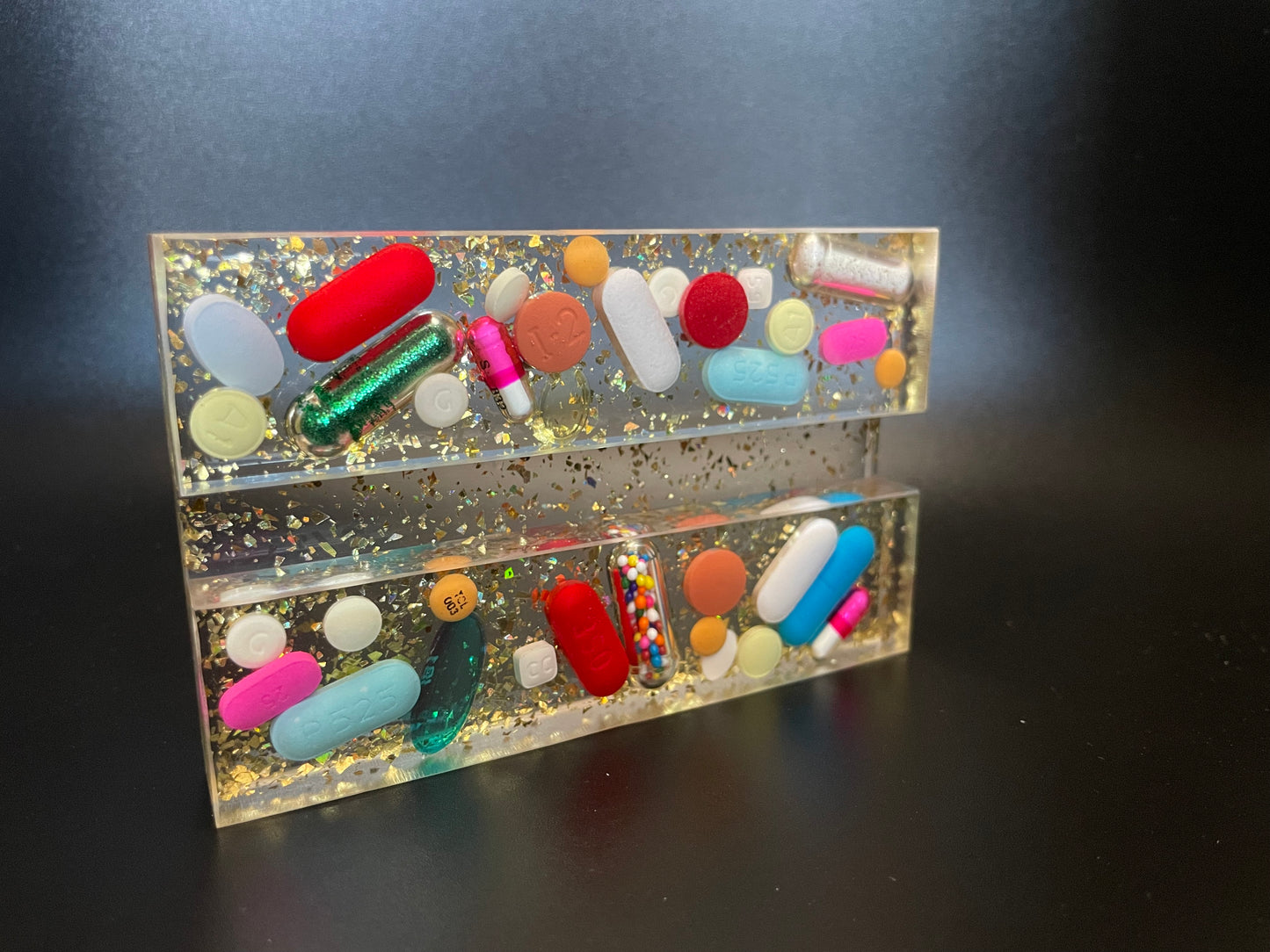 Square Resin Medicine Business Card Holder