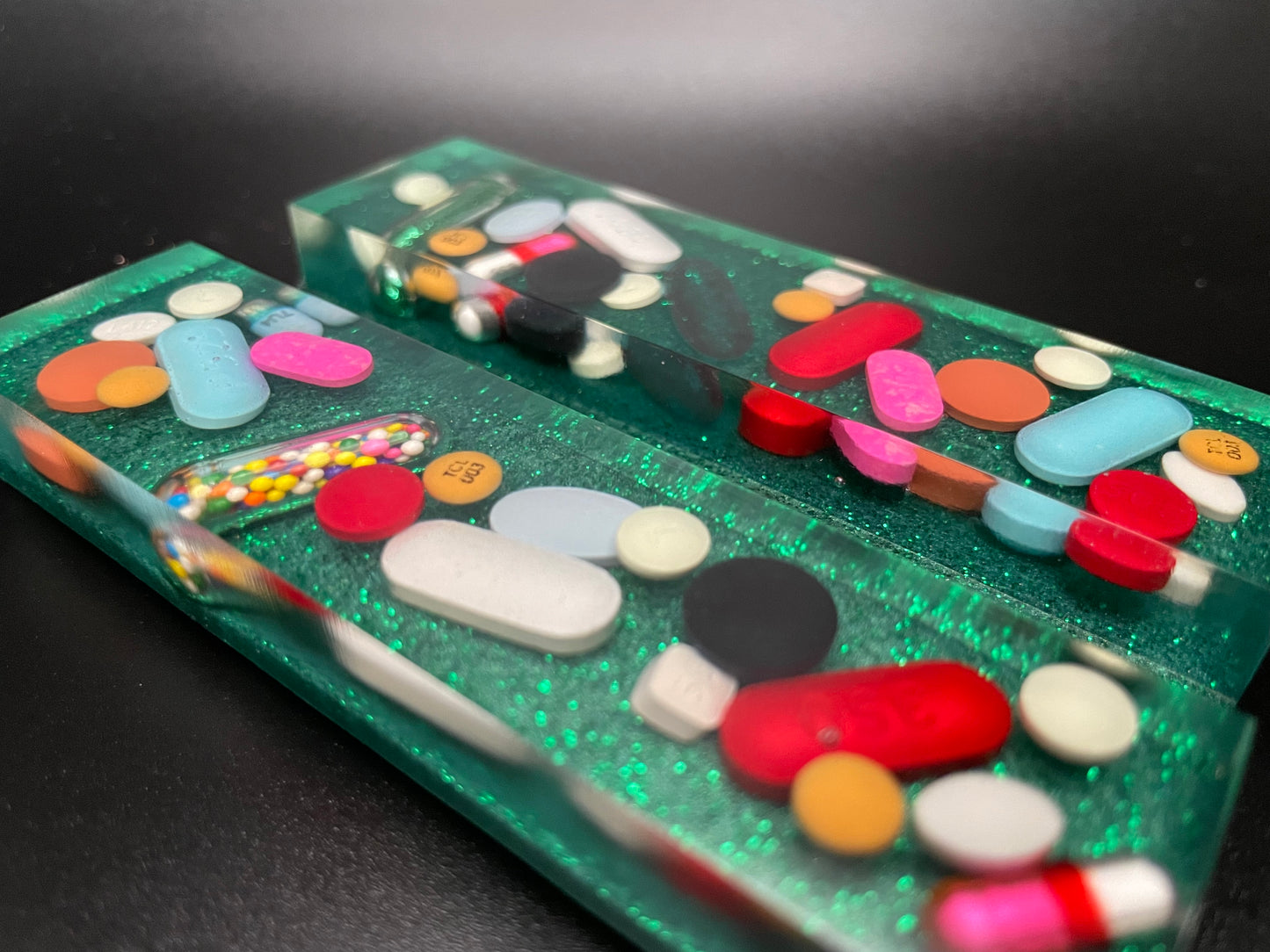 Square Resin Medicine Business Card Holder