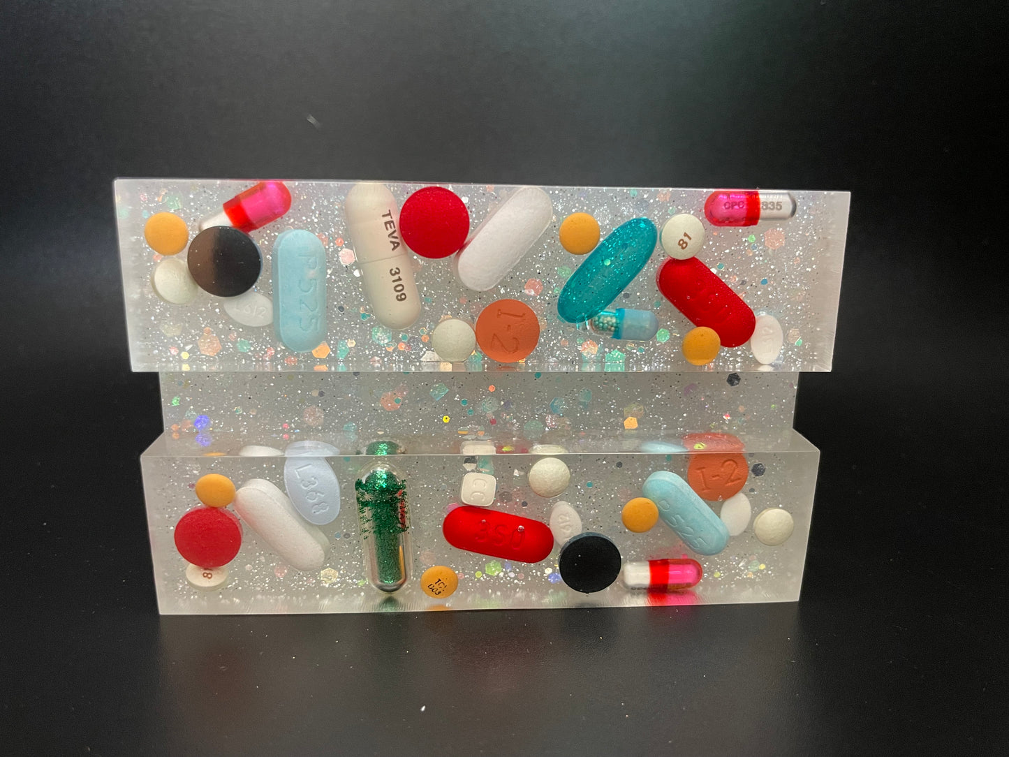 Square Resin Medicine Business Card Holder