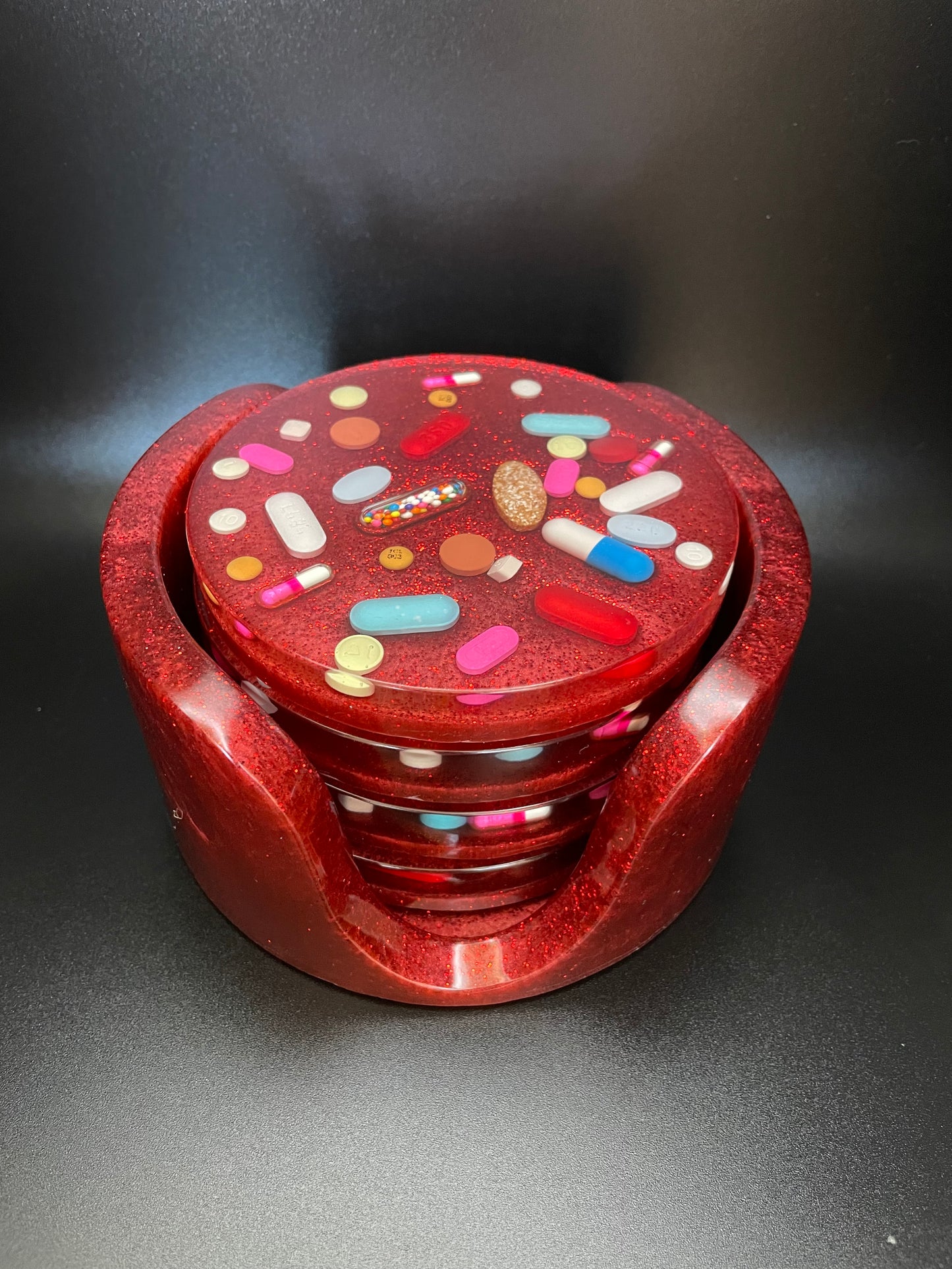 Resin Medicine Coaster Set