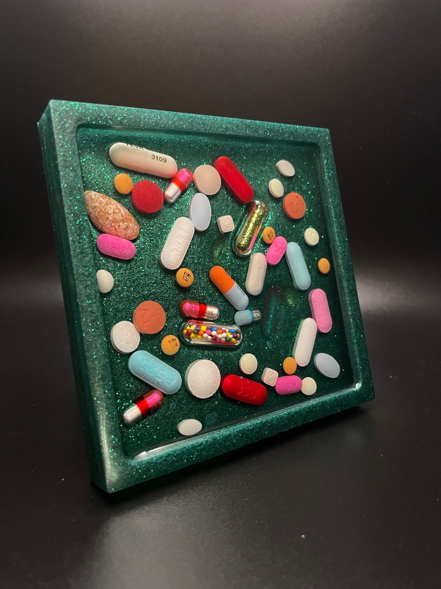 Resin Square Medicine Coaster