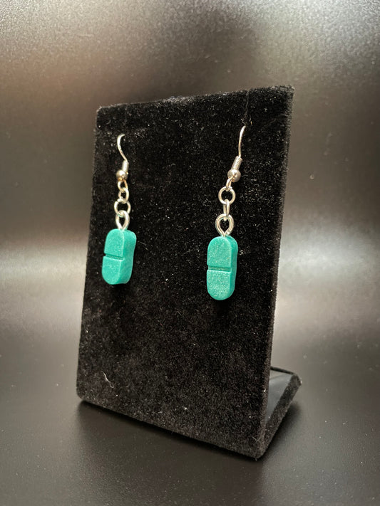 Oblong Tablet Dangle Earrings