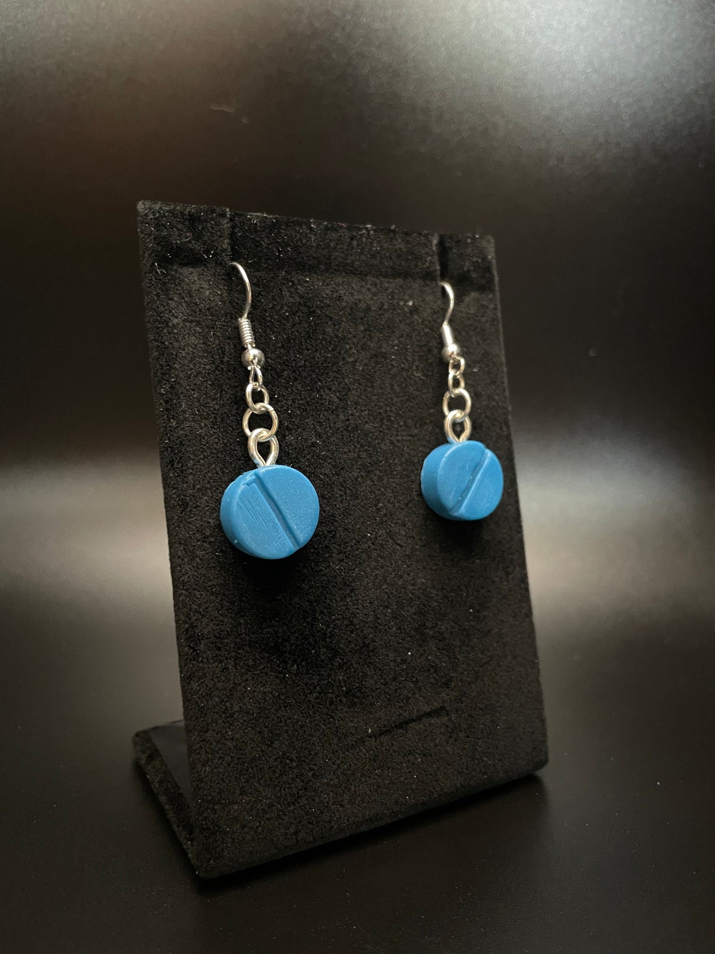 Round Tablet Dangle Earrings