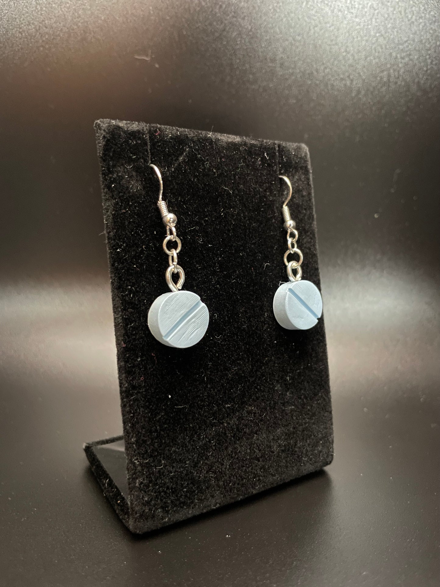 Round Tablet Dangle Earrings