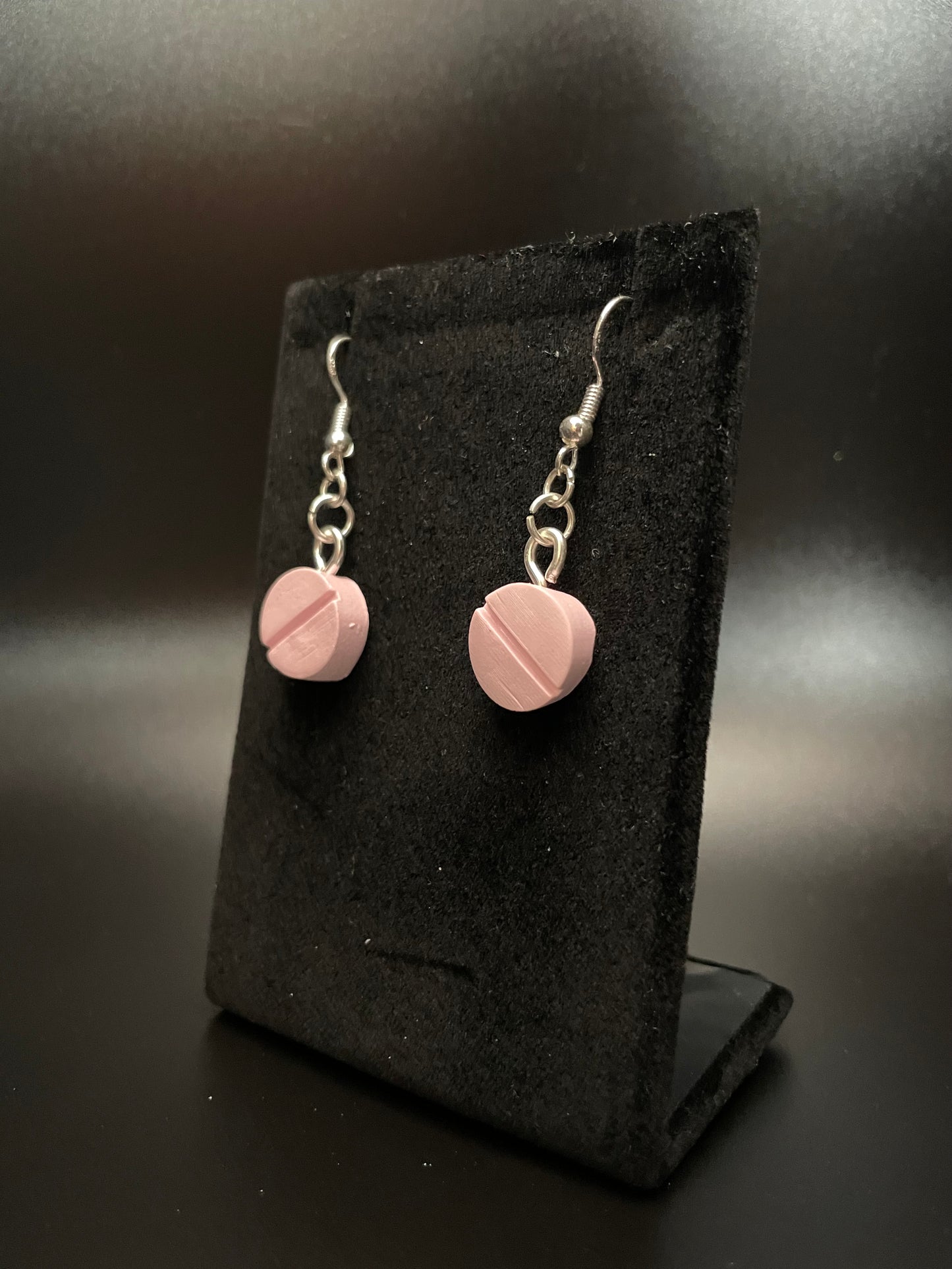 Round Tablet Dangle Earrings