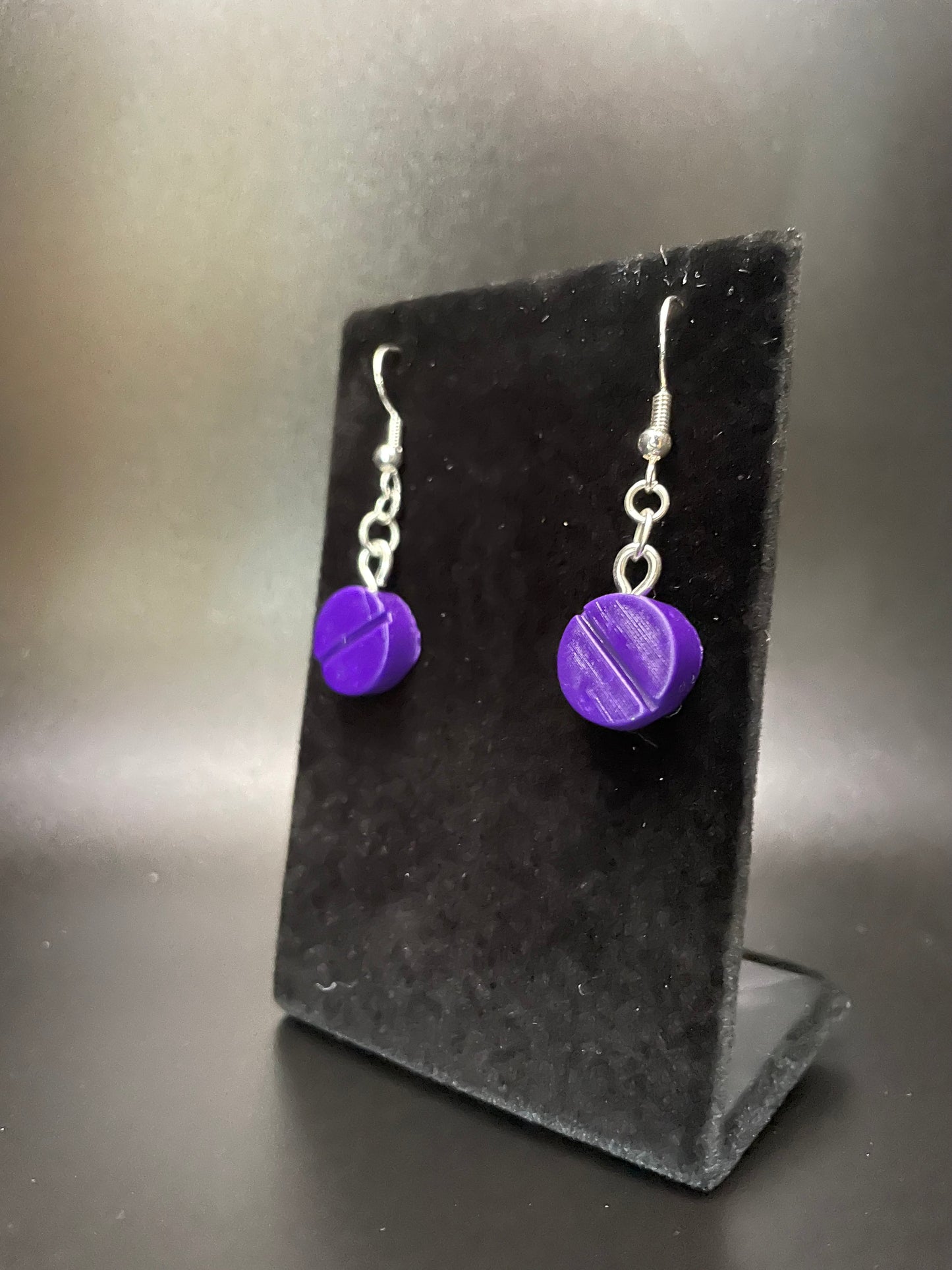 Round Tablet Dangle Earrings