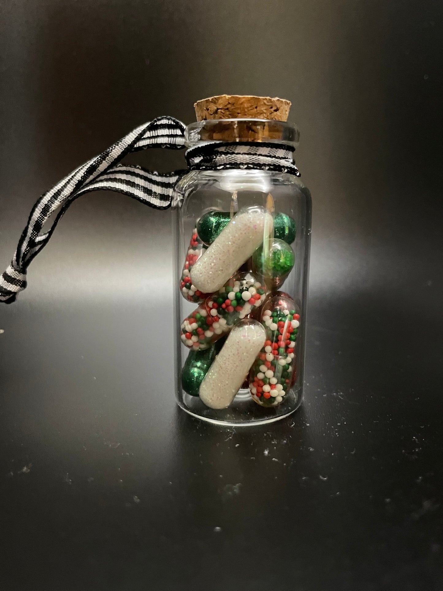 Glitter/Sprinkles Medicine Capsule Ornament