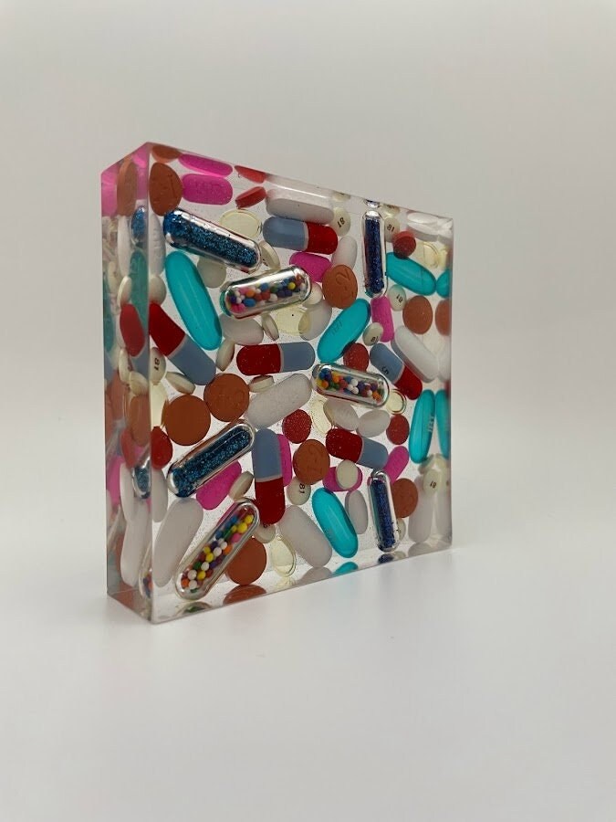 Resin medicine paperweight/coaster