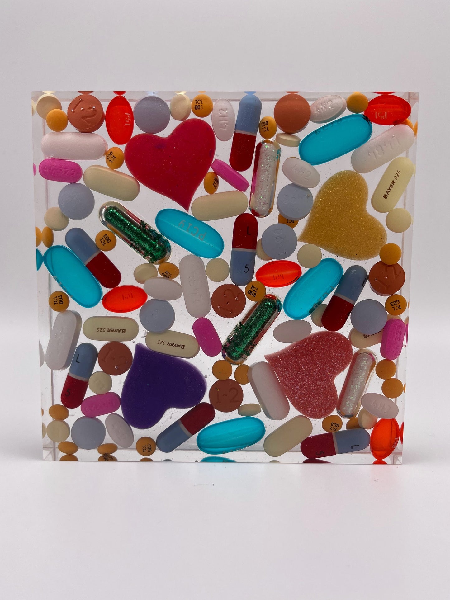 Resin medicine paperweight/coaster