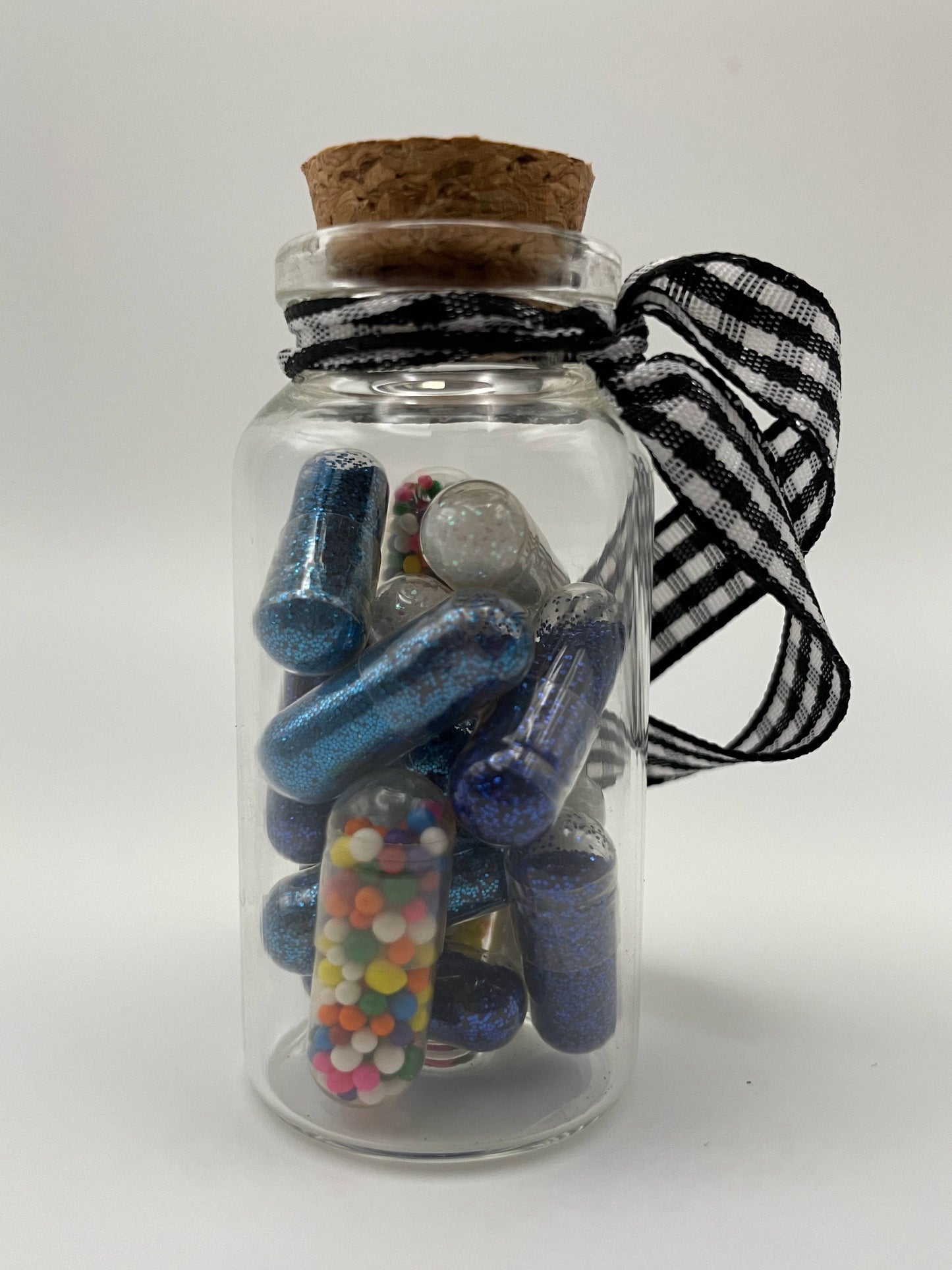 Glitter and sprinkles medicine capsule ornament